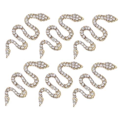 PartyKindom 6 Stück Nagel Charms Schlangen Design aus Zinklegierung DIY Maniküre Schmuck Modische Nail Art Dekorationen für Fingernägel und Zehennägel Vielseitig und Einfach Anzuwenden von PartyKindom