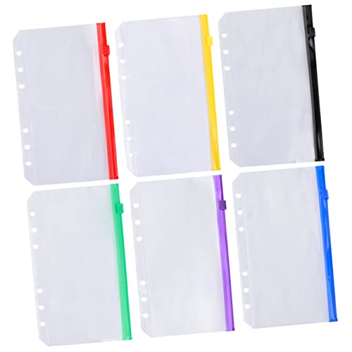 PartyKindom 6 Stück Reißverschluss Taschen aus PVC Farben Durchsichtige Organisertaschen für Dokumente Notizen Bürobedarf für Schule Büro und Reisen von PartyKindom