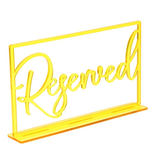 PartyKindom 6 Stück Reservierte Schilder Junggesellin Hochzeit Rezeption Tischschild Mit Tischnummernschilder Gold Sitzplätze Mini Party Zahlen Blau Für Verkaufsstand Willkommen Yellow Acryl von PartyKindom