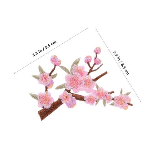 PartyKindom 6 Stück Teiliges Bestickte Blumen-eisen-aufnäher mit Pflaumen Schmetterlingsmotiv Farbechte Langlebige Applikationen für Kleidung Taschen Jacken Jeans Vielseitig Einsetzbar von PartyKindom