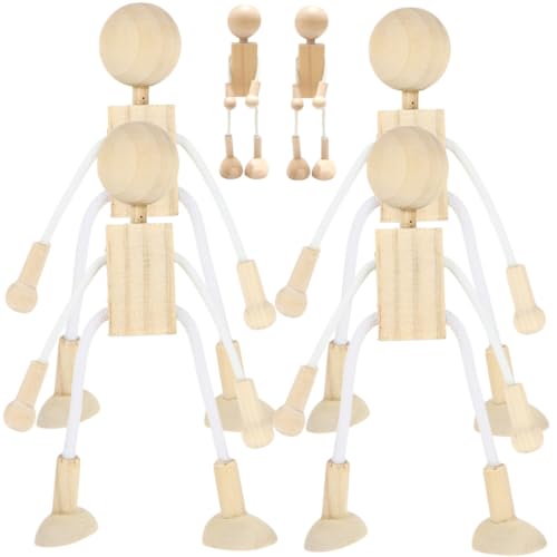 PartyKindom 6 Stück Teiliges DIY Holzfiguren zum Bemalen Unbemalte Cartoon Holzpuppen Kleine Dekorative Holzformen für Bastelprojekte Natürliche Glatte Oberfläche Kindgerechtes PartyKindom 6 Stück Teiliges DIY Holzfiguren zum Bemalen Unbemalte Cartoon Holzpuppen Kleine Dekorative Holzformen für Bastelprojekte Natürliche Glatte Oberfläche Kindgerechtes von PartyKindom