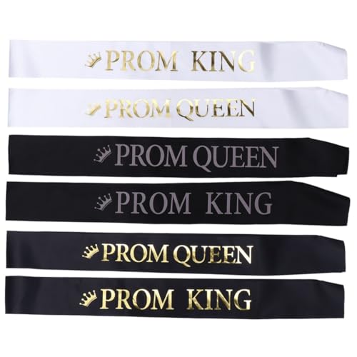 PartyKindom 6 Stück Teiliges Graduation Schulterband Hochwertige Abschlussetikette Vielseitige Prom King Queen Bänder Zufälligen Farben Eleganter Festzugsschmuck für Männer und Frauen von PartyKindom