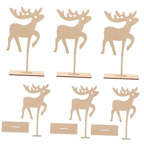 PartyKindom 6 Stück Teiliges Holz Elch Weihnachtsanhänger Langlebige Baumschmuck Deko für Christbaum Party Festliche Szenerie Robuste Holzornamente für Weihnachtsfeier Hotel Einkaufszentrum PartyKindom 6 Stück Teiliges Holz Elch Weihnachtsanhänger Langlebige Baumschmuck Deko für Christbaum Party Festliche Szenerie Robuste Holzornamente für Weihnachtsfeier Hotel Einkaufszentrum von PartyKindom