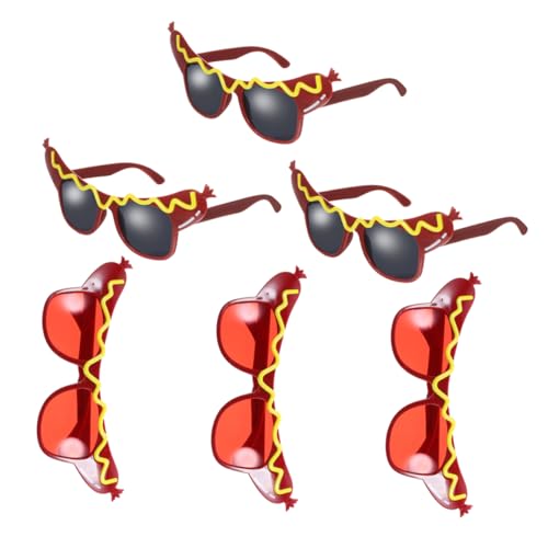 PartyKindom 6 Stück Teiliges Hot Dog Partybrille aus Wiederverwendbare Kostüm Sonnenbrille mit Transparenten Gläsern Lustige Verkleidung für Erwachsene Geburtstag Halloween und PartyKindom 6 Stück Teiliges Hot Dog Partybrille aus Wiederverwendbare Kostüm Sonnenbrille mit Transparenten Gläsern Lustige Verkleidung für Erwachsene Geburtstag Halloween und von PartyKindom