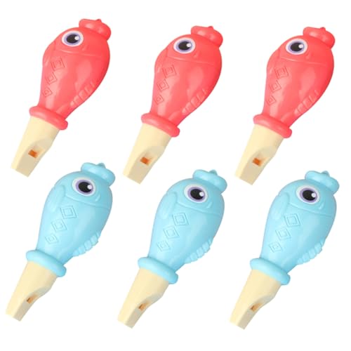 PartyKindom 6 Stück Teiliges Kinderpfeifen Lustigen Tiermotiven Buntes Musikinstrument Frühe Musikförderung für Partys Schule und Kindergeburtstage Rote Blaue Pfeifen von PartyKindom