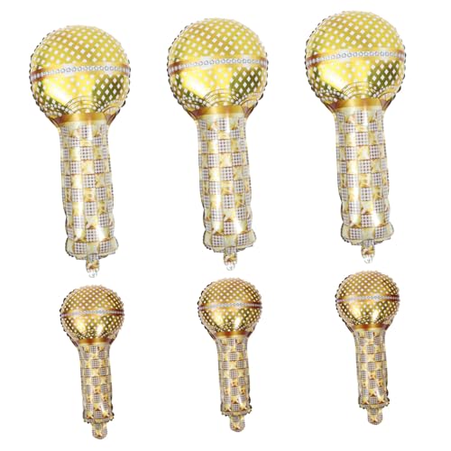 PartyKindom 6 Stück Teiliges Mikrofon Folienballon Gold Leichte Aluminiumfolie Party Deko Wiederverwendbar für Geburtstag Ktv Kinderfeste und Fotorequisiten PartyKindom 6 Stück Teiliges Mikrofon Folienballon Gold Leichte Aluminiumfolie Party Deko Wiederverwendbar für Geburtstag Ktv Kinderfeste und Fotorequisiten von PartyKindom