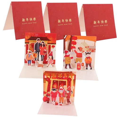 PartyKindom 6 Stück Teiliges Neujahrs Grußkarten Design Papiermaterial Langlebig für Freunde Nachbarn Festtagswünsche Kreative Klappkarten für Party Feiertage PartyKindom 6 Stück Teiliges Neujahrs Grußkarten Design Papiermaterial Langlebig für Freunde Nachbarn Festtagswünsche Kreative Klappkarten für Party Feiertage von PartyKindom