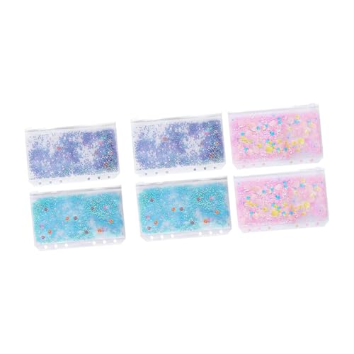 PartyKindom 6 Stück Teiliges PVC Binder Pouch mit Reißverschluss Ordner Tasche für Notizbücher Dekorative Aufbewahrung Farbige Lose Organizer für Büro Schule Reise von PartyKindom