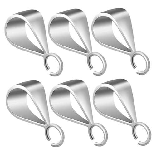 PartyKindom 6 Stück Teiliges Silber Schmuckverbinder Weißgoldfarbene Pendants mit Langlebiger und Nahtloser Bügelverschluss für Diy Schmuckherstellung und Charm Halter Halsketten von PartyKindom