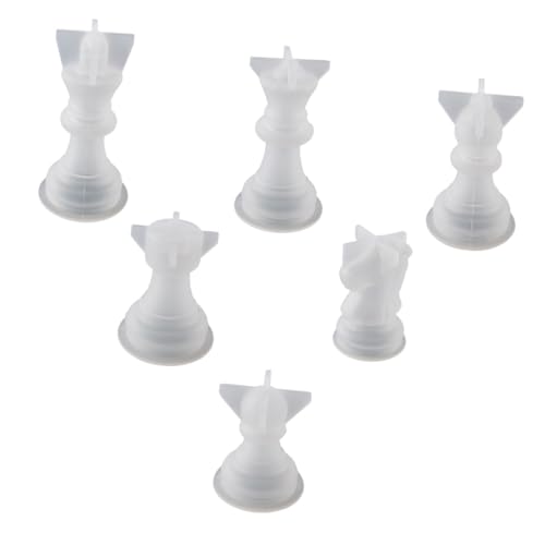 PartyKindom 6 Stück Teiliges Silikon Schachfiguren Gießform DIY Epoxidharz Form für Desktop Dekor Flexible Langlebige Schachspiel Mold mit Glatter Oberfläche Sicher und Vielseitig für von PartyKindom