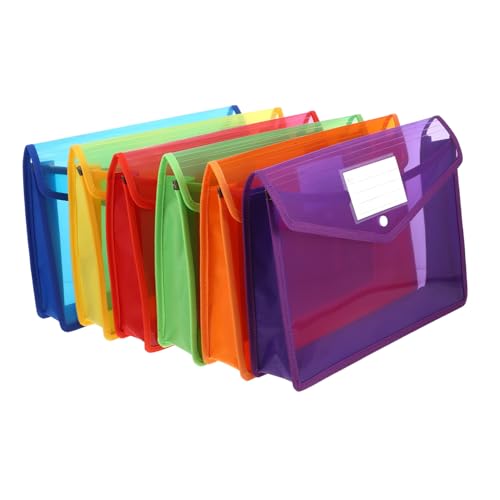 PartyKindom 6 Stück Teiliges Transparente Dokumententaschen aus Wasserfestem Material mit Druckknopfverschluss Vielseitige Ordner in Farben für Schule und Büro Einfache Sichtbarkeit und PartyKindom 6 Stück Teiliges Transparente Dokumententaschen aus Wasserfestem Material mit Druckknopfverschluss Vielseitige Ordner in Farben für Schule und Büro Einfache Sichtbarkeit und von PartyKindom