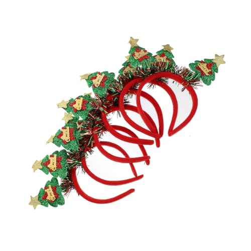 PartyKindom 6 Stück Teiliges Weihnachtsbaum Haarreif Xmas Party Haarschmuck mit Festlichem Design Langlebig und Bequem als für Familienfeiern von PartyKindom