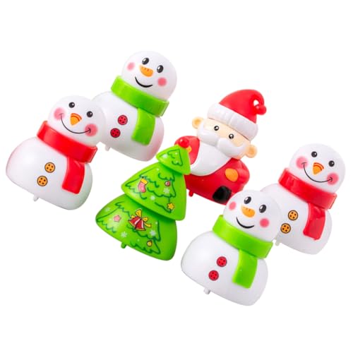 PartyKindom 6 Stück Teiliges Xmas Aufziehspielzeug mit Niedlichen Weihnachtsmotiven Batteriefrei als für Weihnachten Neujahr und Geburtstagen Fördert Spielerisch Eltern Junge Mädchen von PartyKindom