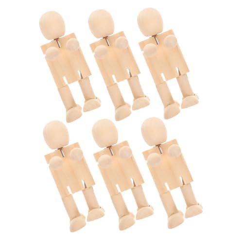 PartyKindom 6 Stück Unvollendetes Holzroboter Puppenspielzeug Teiliges Bastelkit mit Verstellbaren Figuren für Kreative und Bastelprojekte für Kreativität und Lernfähigkeiten PartyKindom 6 Stück Unvollendetes Holzroboter Puppenspielzeug Teiliges Bastelkit mit Verstellbaren Figuren für Kreative und Bastelprojekte für Kreativität und Lernfähigkeiten von PartyKindom