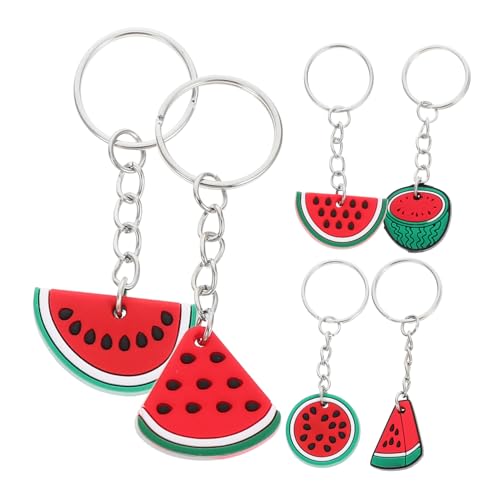 PartyKindom 6 Stück Wassermelonen-schlüsselanhänger, Obst-anhänger, Obst-schlüsselanhänger, Hängender Anhänger, Schlüsselanhänger, von PartyKindom