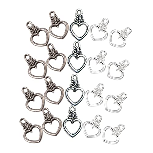 PartyKindom 60 Sätze Herzförmige Toggle Verschlüsse für DIY Schmuck Alte Silber Alte Silber Robuste und Langlebige Schmuckverschluss für Armbänder und für Kreative Bastelprojekte von PartyKindom