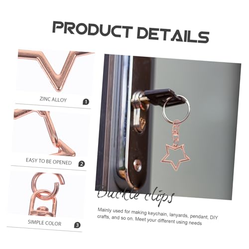 PartyKindom 60 Stück DIY Schlüsselanhänger Sternform Karabinerhaken aus Metall in Roségold Robuste Schlüsselringe zum Basteln Leicht Verschleißfest für Schlüsselanhänger Anhänger und PartyKindom 60 Stück DIY Schlüsselanhänger Sternform Karabinerhaken aus Metall in Roségold Robuste Schlüsselringe zum Basteln Leicht Verschleißfest für Schlüsselanhänger Anhänger und von PartyKindom