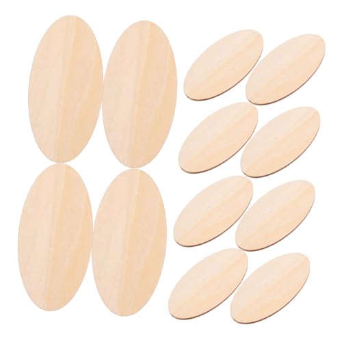 PartyKindom 60 Stück Dicke Unbeschichtete Holzplatten für Diy Projekte und Heimdekoration Oval Geformte Holzornamente zum Malen und Gravieren von PartyKindom