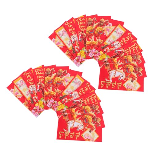 PartyKindom 60 Stück Jahr Des Pferdes Rote Umschläge aus Hochwertigem Papier Vietnamesische Hong Bao Lunar Year Geldtaschen für Asiatisches Frühlingsfest Lange Form Muster Mix pro Packung PartyKindom 60 Stück Jahr Des Pferdes Rote Umschläge aus Hochwertigem Papier Vietnamesische Hong Bao Lunar Year Geldtaschen für Asiatisches Frühlingsfest Lange Form Muster Mix pro Packung von PartyKindom