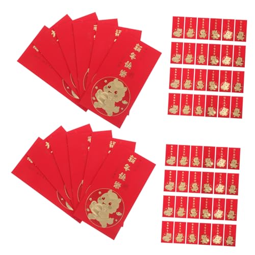 PartyKindom 60 Stück Rote Umschläge für Chinesisches Neujahr Jahr Des Pferdes Großzügige Hongbao Geldumschläge mit Kreativen Mustern Traditionelle Vietnamesische Tet Li Xi Umschläge für von PartyKindom