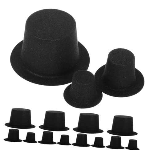 PartyKindom 60 Stück Teiliges Mini Weihnachtsmützen aus Hochwertigem PVC Kleine Dekorative Puppenhüte Schwarz für DIY Bastelprojekte Puppendekoration und Weihnachtsfiguren Zubehör von PartyKindom