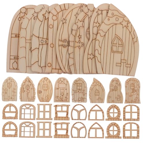 PartyKindom 64 Stück Teiliges Mini Holz Elfenportal zum Bemalen Unbemalte DIY Miniatur Türen für Feenhaus Garten Beidseitig Bemalbar Kreative Holzdekor Fenster und Türen für Bastelfans PartyKindom 64 Stück Teiliges Mini Holz Elfenportal zum Bemalen Unbemalte DIY Miniatur Türen für Feenhaus Garten Beidseitig Bemalbar Kreative Holzdekor Fenster und Türen für Bastelfans von PartyKindom