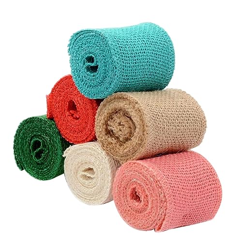 PartyKindom 6Stücke Natur Jute Band Rolle DIY Nähmaterial für Partydekoration Geschenkverpackung Vielseitige Farbvariationen für Projekte PartyKindom 6Stücke Natur Jute Band Rolle DIY Nähmaterial für Partydekoration Geschenkverpackung Vielseitige Farbvariationen für Projekte von PartyKindom