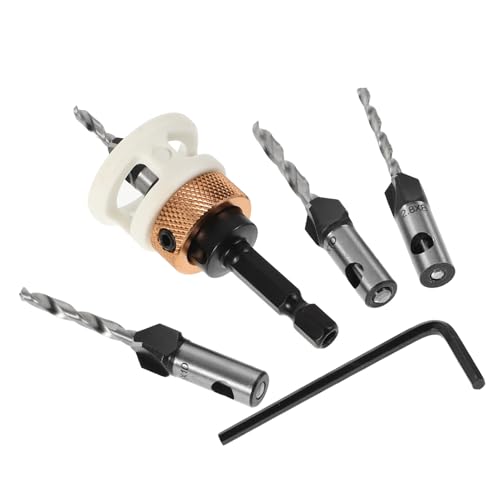 PartyKindom 6Stücke Teiliges Set Einstellbare Tiefe Countersink Bohrer für Holzarbeiten Langlebiger Legierungskopf Präzise Bohrungen für DIY Projekte und Versteckte Schraubeninstallationen von PartyKindom