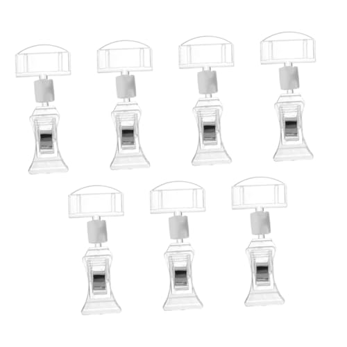 PartyKindom 7 Stück Teiliges Acryl Werbeclip Drehbarer Doppelseitiger Preisschildhalter mit Sockel Rotierender Display Stand für Büro Supermarkt Tisch für Namensschilder und Preisschilder von PartyKindom