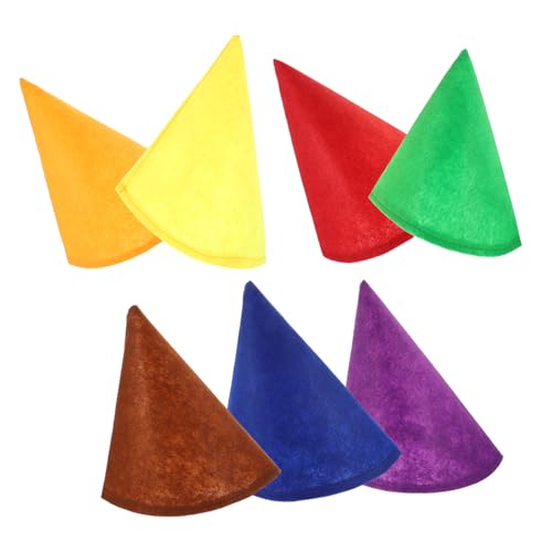 PartyKindom 7 Stück Teiliges Weihnachtsmützen für Zwergenkostüme Dekorative Hüte für Halloween Karneval Cosplay und Partys Wiederverwendbare Leicht zu Reinigende Partyaccessoires von PartyKindom