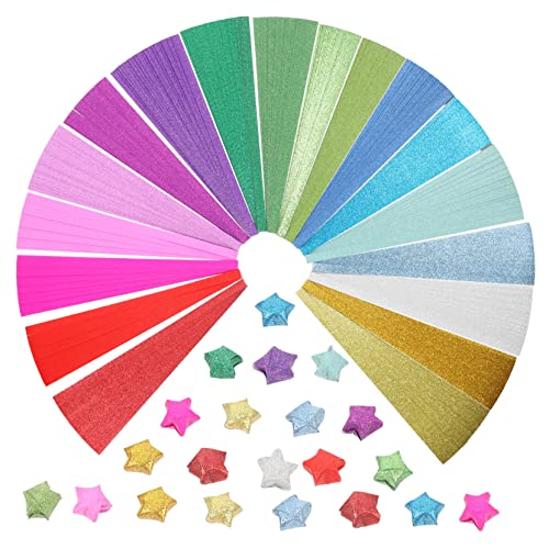 PartyKindom 720 Blatt Glitzer Origami Papier für DIY Bastelpapier Faltbare Papierstreifen Farben für Kreative Handarbeiten und Origami Projekte für Partys und PartyKindom 720 Blatt Glitzer Origami Papier für DIY Bastelpapier Faltbare Papierstreifen Farben für Kreative Handarbeiten und Origami Projekte für Partys und von PartyKindom