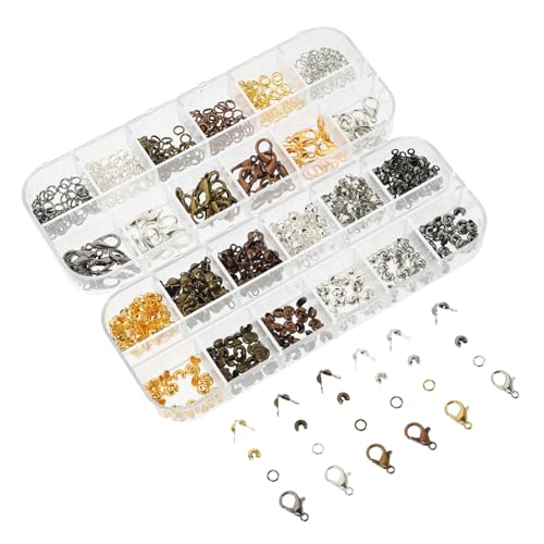 PartyKindom 782 Stück Teiliges Schmuckzubehör mit Farben Lobster Verschlüsse Offene Sprungringe und Quetschperlen für DIY Halsketten und Armbänder Langlebig Rostfrei Einfach zu Verarbeiten von PartyKindom