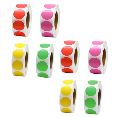 PartyKindom 8 Rollen Runde Farbige Klebepunkte Selbstklebende Etiketten für Büro Schule und DIY Projekte pro Rolle Langlebig und Vielseitig Einsetzbar von PartyKindom
