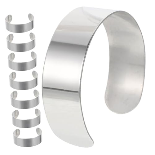 PartyKindom 8 Stück Innenkern des Edelstahlarmbandes Form DIY Rohlinge Armreif Ringe Armbinde Blanko-Armbänder zur Schmuckherstellung Armreifen für die Schmuckherstellung Edelstahl 304 Silber PartyKindom 8 Stück Innenkern des Edelstahlarmbandes Form DIY Rohlinge Armreif Ringe Armbinde Blanko-Armbänder zur Schmuckherstellung Armreifen für die Schmuckherstellung Edelstahl 304 Silber von PartyKindom