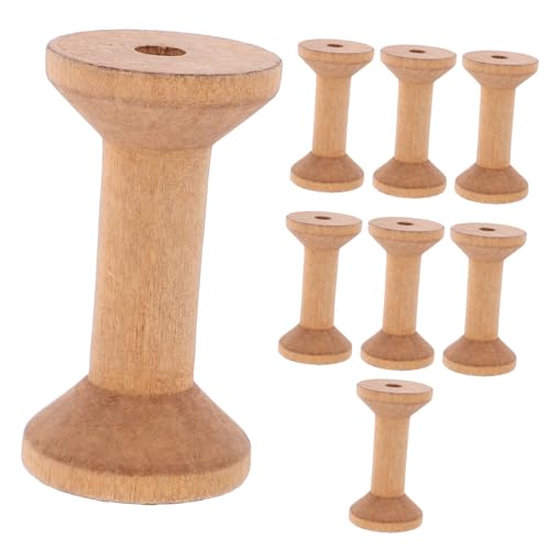 PartyKindom 8 Stück Teiliges Holzspulen Leere Bobbins für Nähen und Sticken mit Gelochtem Kern Robustes Naturholz für Garn Bänder Draht und Schmuckketten zum Wickeln und Basteln PartyKindom 8 Stück Teiliges Holzspulen Leere Bobbins für Nähen und Sticken mit Gelochtem Kern Robustes Naturholz für Garn Bänder Draht und Schmuckketten zum Wickeln und Basteln von PartyKindom