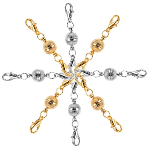 PartyKindom 8 Stück Teiliges Magnetverschluss für DIY Schmuck Kettenverlängerungen für Armbänder und Eleganter Magnetverschluss für Schmuckherstellung Gold und Silberfarben PartyKindom 8 Stück Teiliges Magnetverschluss für DIY Schmuck Kettenverlängerungen für Armbänder und Eleganter Magnetverschluss für Schmuckherstellung Gold und Silberfarben von PartyKindom