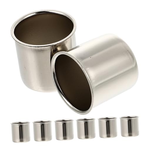 PartyKindom 8 Stück Teiliges Metall Kerzeneinsätze Teelichtbecher Kerzenhalter für Stabkerzen und Kerzenherstellung Kompakt Vielseitig Einsetzbar Nickel Finish von PartyKindom