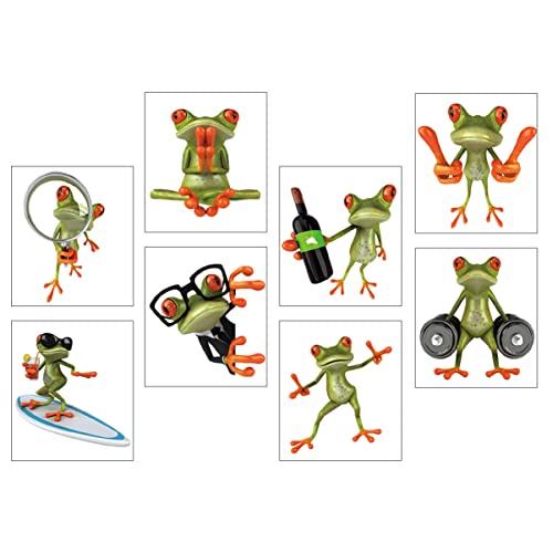 PartyKindom 8 Stücke Lustige Frosch Autoaufkleber Dekorative Frosch Sticker für Fenster und Wände Selbstklebend und Einfach Abziehbar von PartyKindom