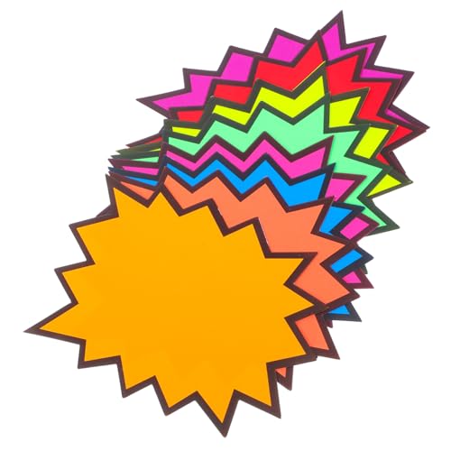 PartyKindom 80 Stück Einzelhandelsschilder Und Fluoreszierende Preisschilder, Leere Papieretiketten Für Verkäufe, Verkaufsetiketten Für Flohmärkte Und Garagenverkaufsaufkleber Für Rabatte von PartyKindom