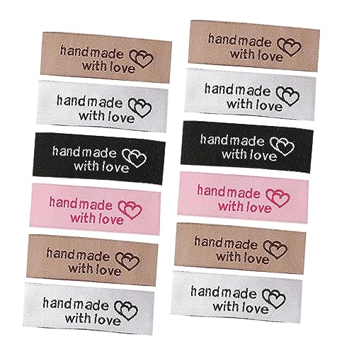 PartyKindom 80 Stück Handmade Kleidung Etiketten Praktische Nählabels Farben Schokolade für DIY Projekte Bekleidungs und Spielzeugdekoration von PartyKindom
