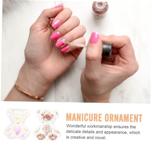 PartyKindom 80 Stück Teiliges Nagelkunst mit Cartoon Bär Resin Nail Art Dekorationen Langlebige Maniküre DIY Accessoires für Frauen und Mädchen Farbenfrohe Nagelverzierung von PartyKindom
