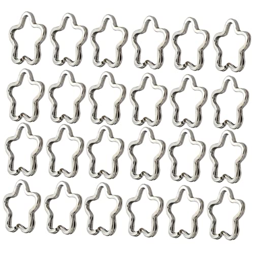 PartyKindom 80Stücke Blumenform Schlüsselringe Abnehmbare Split Ringe für Schlüsselanhänger Id Tags für DIY Schmuckgestaltung von PartyKindom