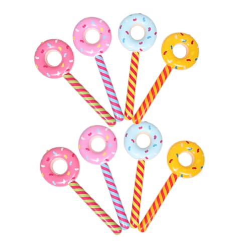 PartyKindom 8Stücke Aufblasbare Donut Dekoration Süßigkeiten Themen Party Requisiten aus Langlebigem für Geburtstagsfeiern und Kinderfeste Cartoon Design für Spaß von PartyKindom
