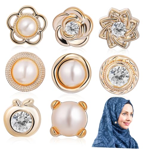 PartyKindom 8Stücke Magnetische Hijab Nadeln Dekorative Sicherheitsnadeln für Schals und Kleidung Einfaches Anbringen ohne Vielseitige Verwendung für Modeaccessoires und Outfits von PartyKindom