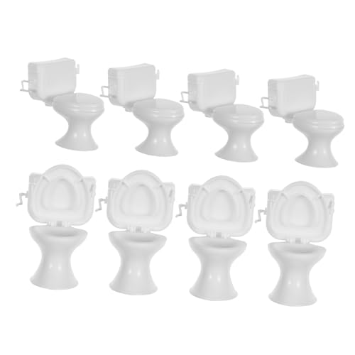 PartyKindom 8Stücke Teiliges Mini Toiletten für Puppenhaus Lifelike Mini Badezimmermöbel für Romantische Szenerien für Bastelarbeiten und Puppenhausdekorationen von PartyKindom