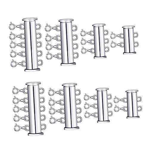 PartyKindom 8Stücke Teiliges Schiebeverschluss für Geschichtete Schmuckstücke Silberne Perlenbuckle für Armbänder DIY Zubehör für Mehrstrang Designs Langlebige von PartyKindom