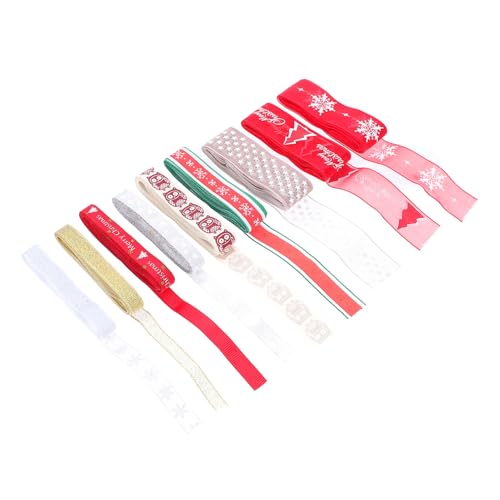 PartyKindom 9 Rollen Teiliges Weihnachts Geschenkband Festliche Schleifenbänder mit Stern und Schneeflockenmuster Wiederverwendbar für Geschenkverpackung und Weihnachtsdeko PartyKindom 9 Rollen Teiliges Weihnachts Geschenkband Festliche Schleifenbänder mit Stern und Schneeflockenmuster Wiederverwendbar für Geschenkverpackung und Weihnachtsdeko von PartyKindom