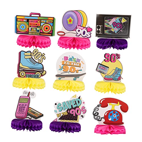 PartyKindom 9 Stück Teiliges Retro Disco Waben Mittelstück für Jahre Partydekoration Tischdeko für Kostümpartys und Feste Langlebig und Kreativ PartyKindom 9 Stück Teiliges Retro Disco Waben Mittelstück für Jahre Partydekoration Tischdeko für Kostümpartys und Feste Langlebig und Kreativ von PartyKindom