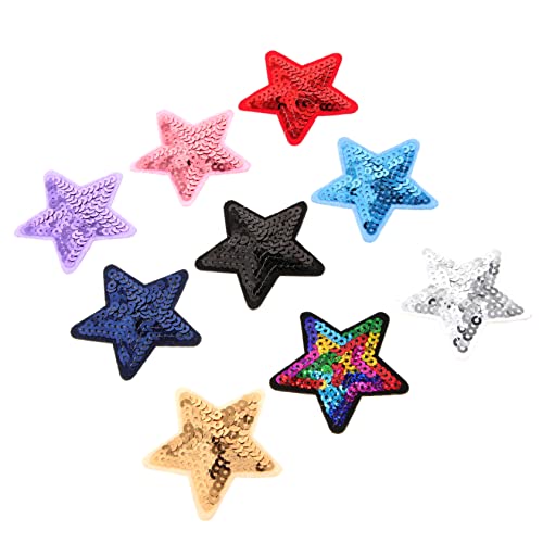PartyKindom 9 Stück Teiliges Selbstklebende Fünfzackige Stern Patches mit Pailletten für DIY Kleidung Rucksäcke Hüte und Jeans Langlebig und Attraktiv für Kreative Projekte PartyKindom 9 Stück Teiliges Selbstklebende Fünfzackige Stern Patches mit Pailletten für DIY Kleidung Rucksäcke Hüte und Jeans Langlebig und Attraktiv für Kreative Projekte von PartyKindom