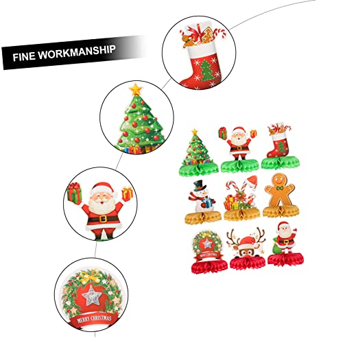 PartyKindom 9 Stück Teiliges Weihnachts Honeycomb Deko aus Langlebige Tisch und Partydekoration für Festliche Xmas Atmosphäre Vielseitig für Tische und Hängedekor Geeignet von PartyKindom